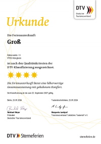DTV Urkunde 4 Sterne Klassifizierung DTV Urkunde 4 Sterne Klassifizierung